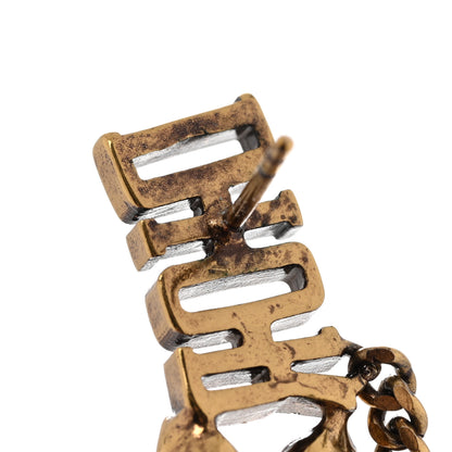 Christian Dior Crystal Metal Logo Dio(r)evolution Earring Aged Gold 5 of 6