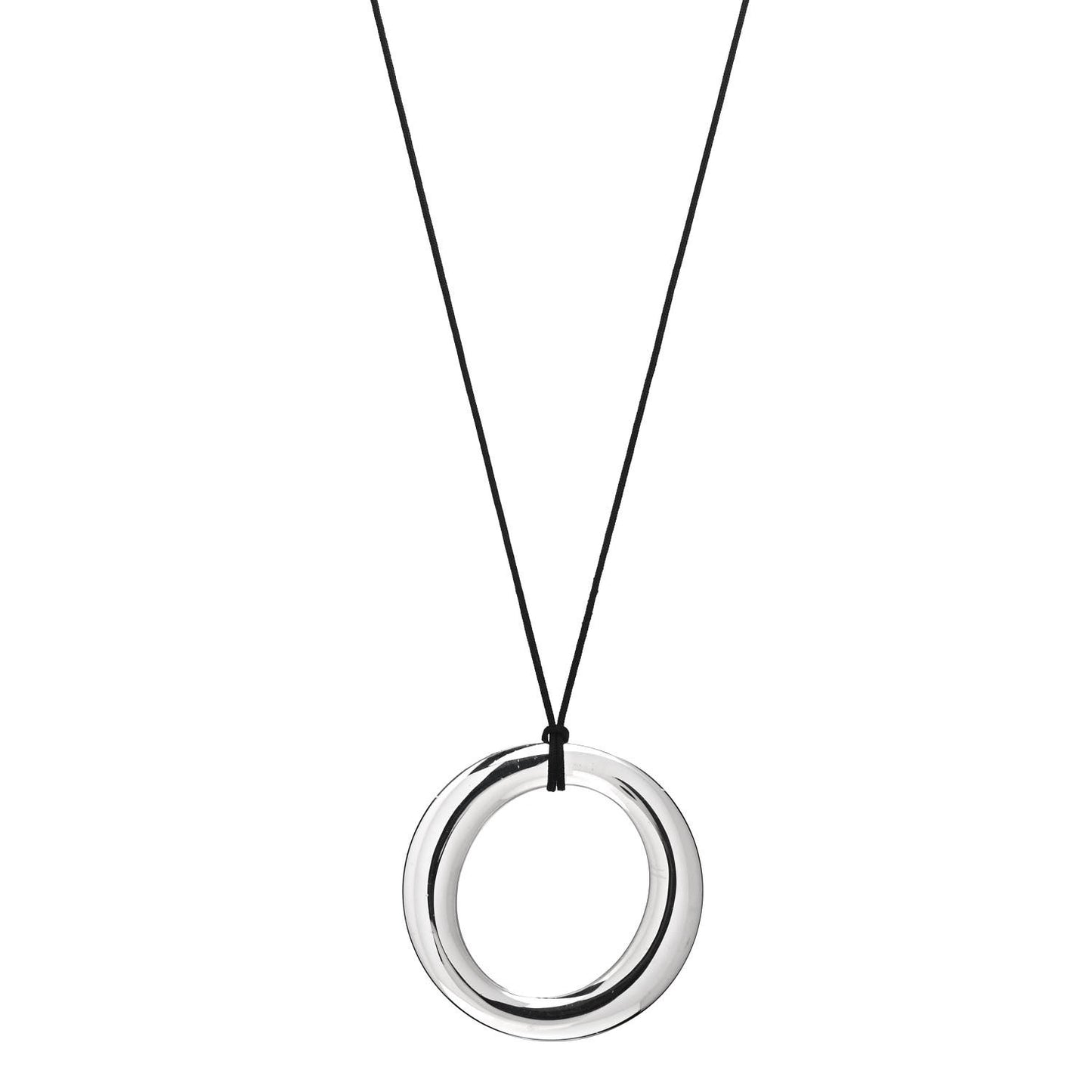 Sterling Silver Elsa Peretti Sevillana Circle Cord Necklace