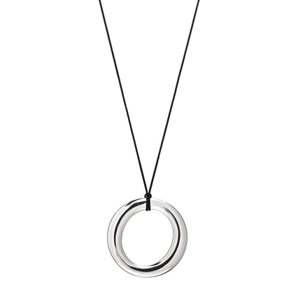 Tiffany Sterling Silver Elsa Peretti Sevillana Circle Cord Necklace 1 of 4