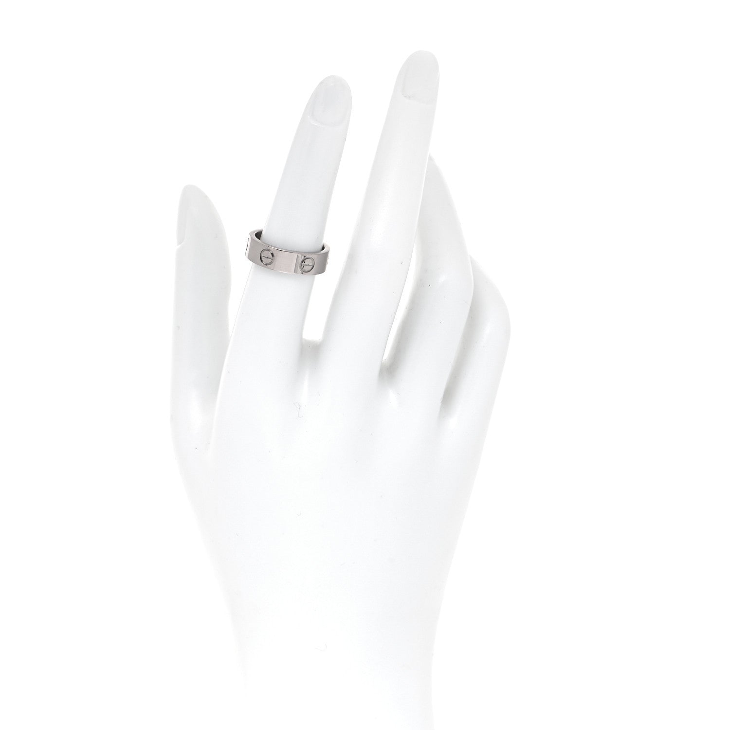 Cartier 18K White Gold 5.5mm LOVE Ring 53 6.5 4 of 8