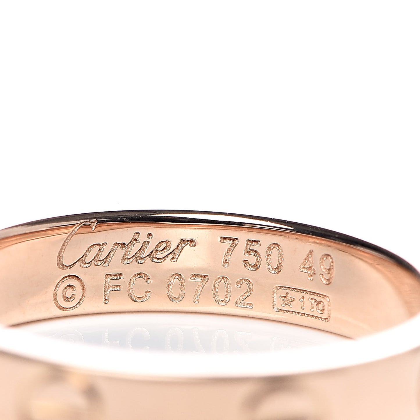 18K Pink Gold 3.5mm LOVE Wedding Band Ring 49 4.75