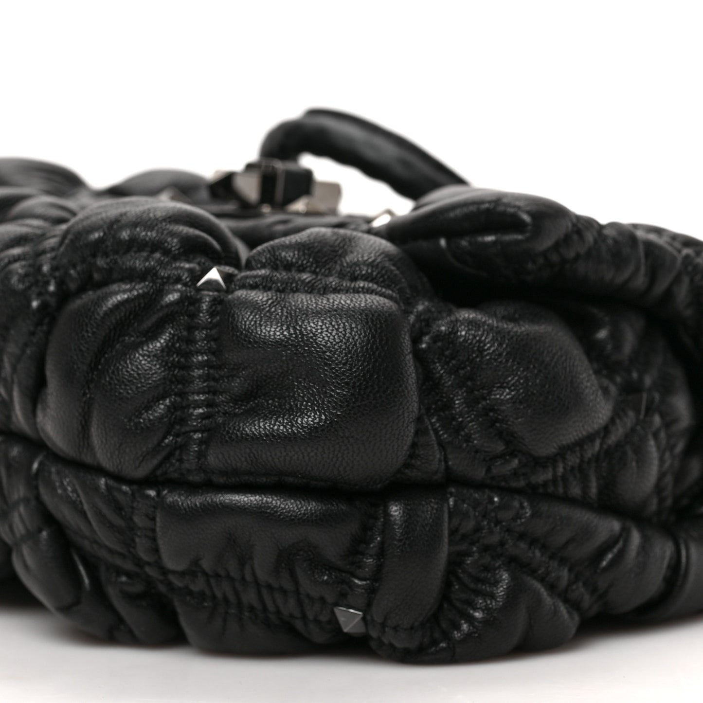 Nappa Small Spikeme Shoulder Bag Black