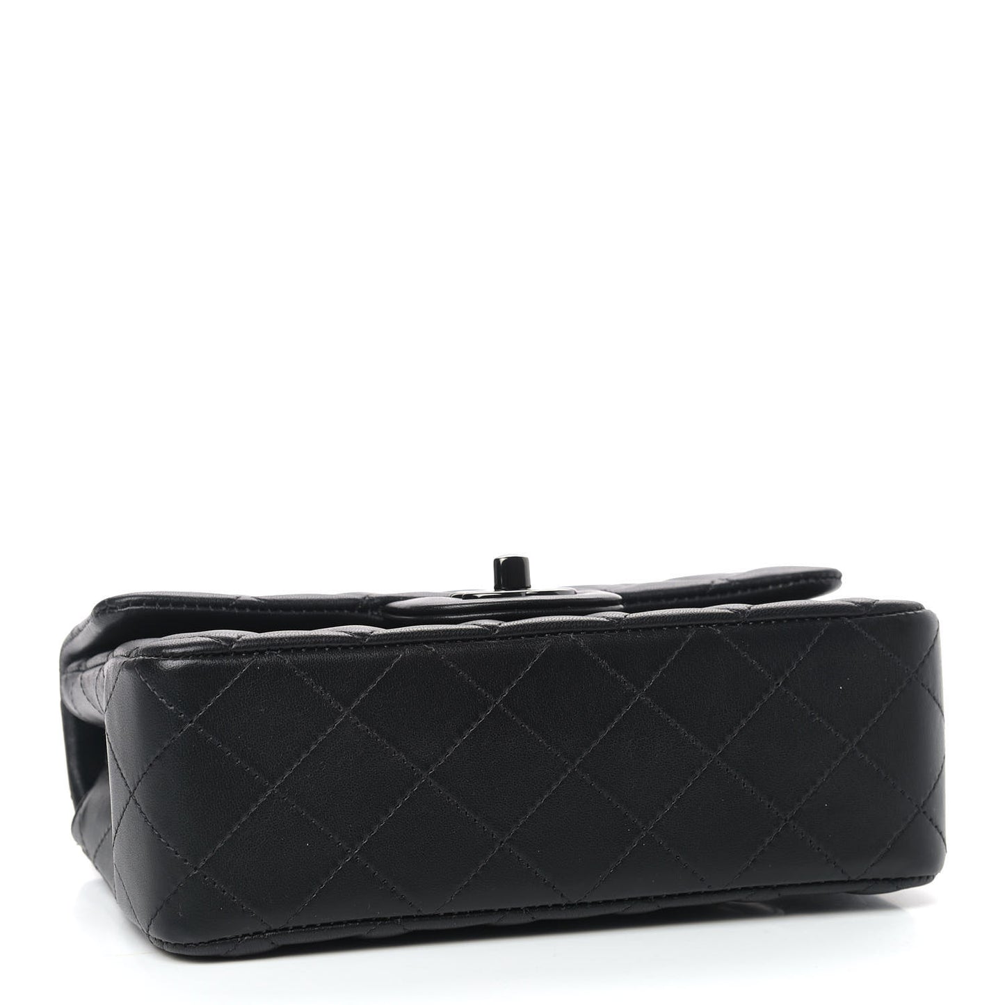 Lambskin Quilted Mini Rectangular Flap So Black