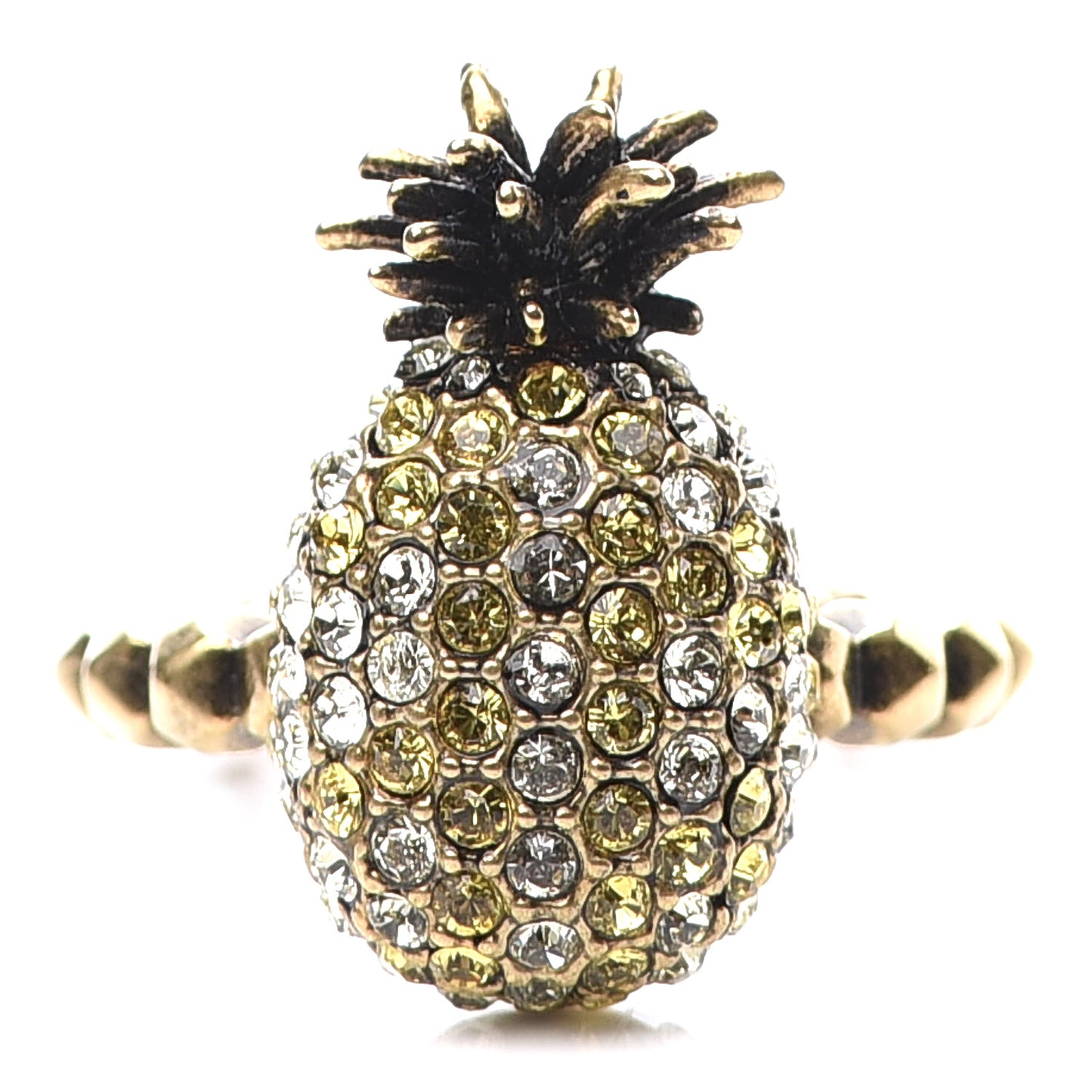 Crystal Pineapple Motif Ring M