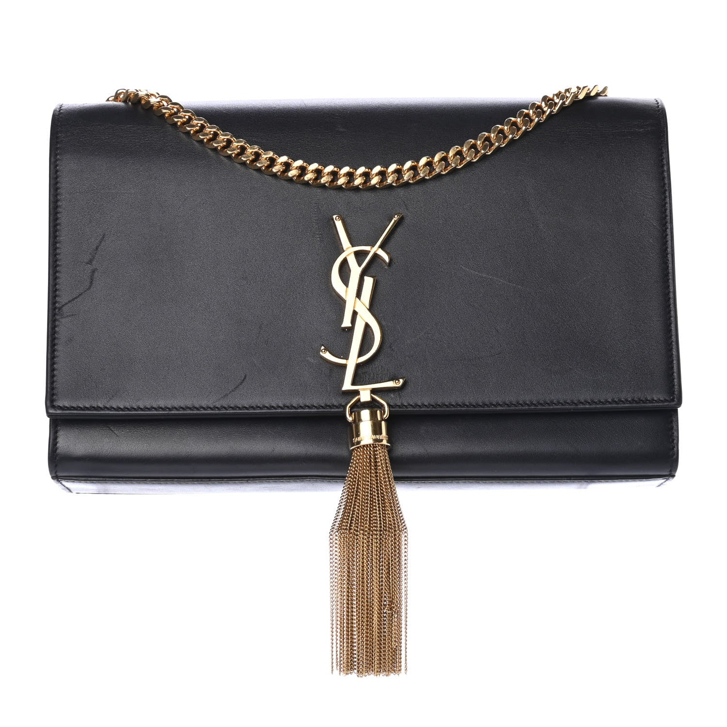 Saint Laurent Smooth Calfskin Medium Classic Monogram Kate Tassel Satchel Black 1 of 4