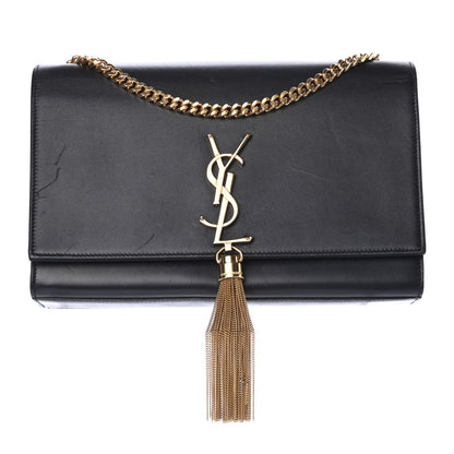 Saint Laurent Smooth Calfskin Medium Classic Monogram Kate Tassel Satchel Black 1 of 4