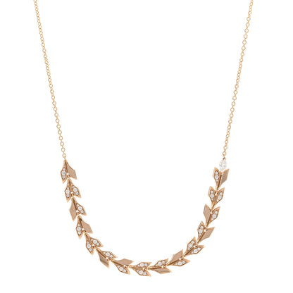 Tiffany 18K Rose Gold Diamond Victoria Vine East West Necklace 1 of 5
