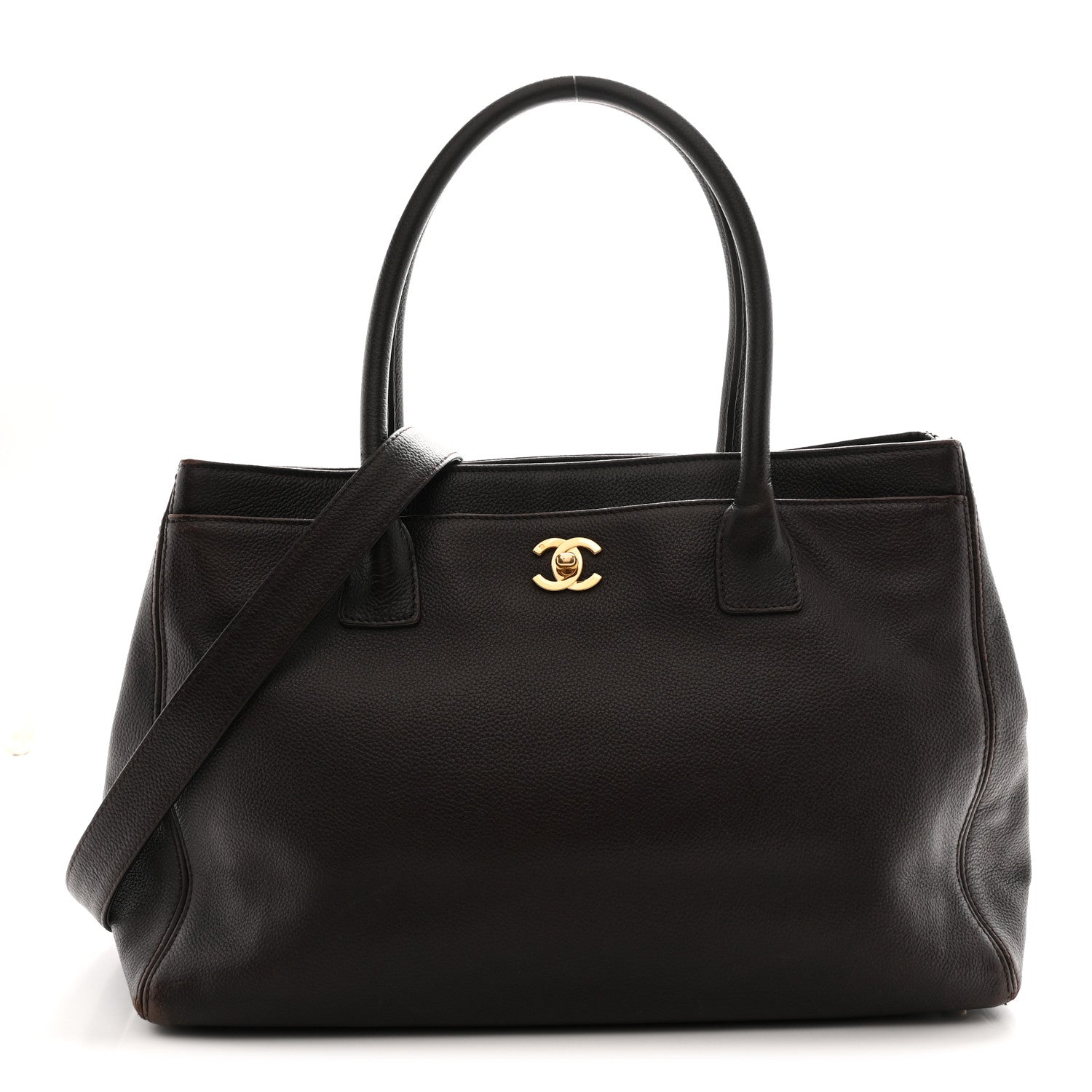 Chanel Calfskin Cerf Executive Shopper Tote Brown 1 of 13