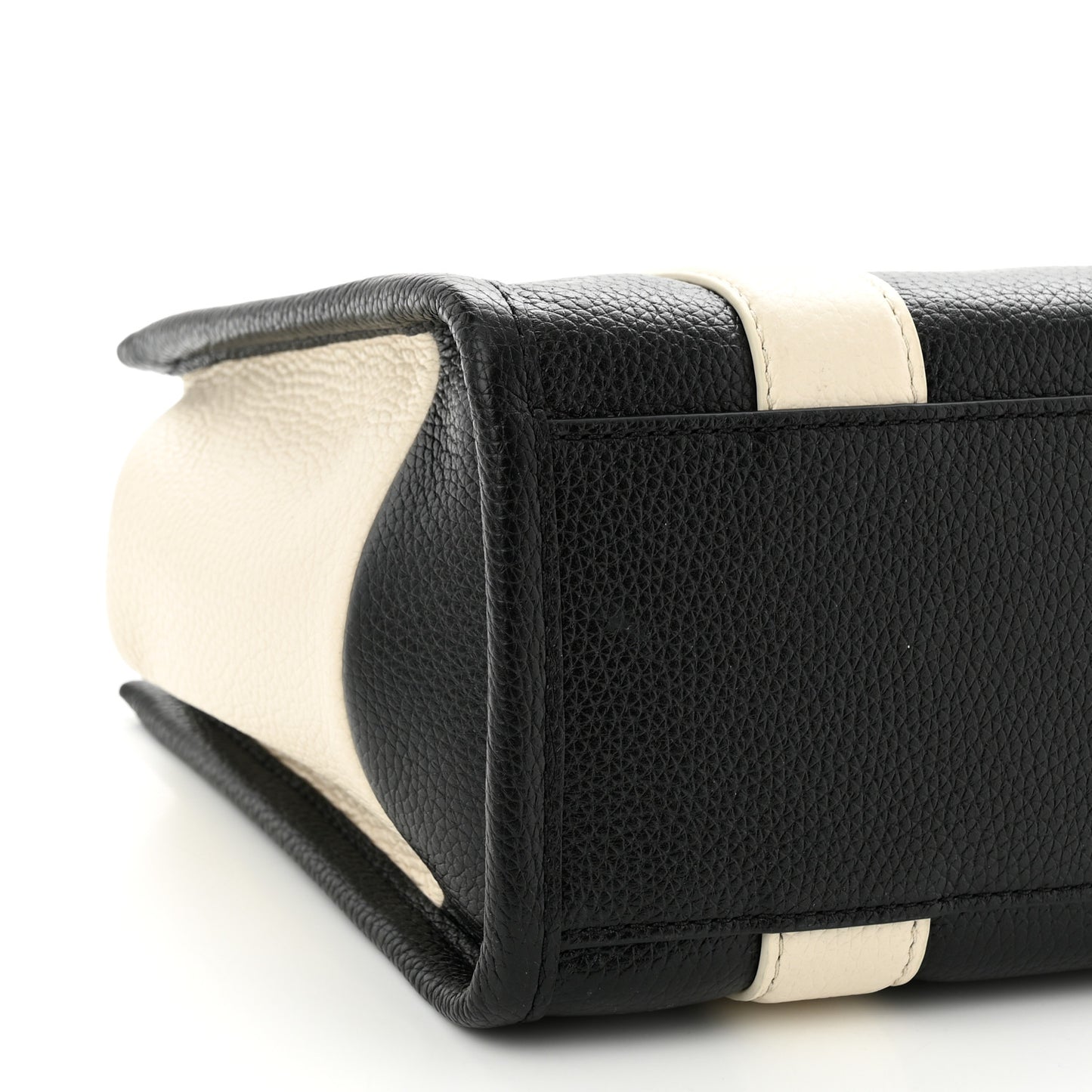 Grained Calfskin Colorblock Mini The Tote Bag Ivory Multi