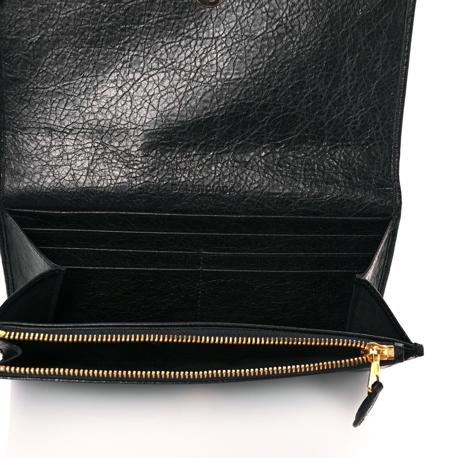 Balenciaga Agneau Giant 12 Gold Hardware Money Wallet Black 5 of 10