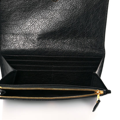 Balenciaga Agneau Giant 12 Gold Hardware Money Wallet Black 5 of 10