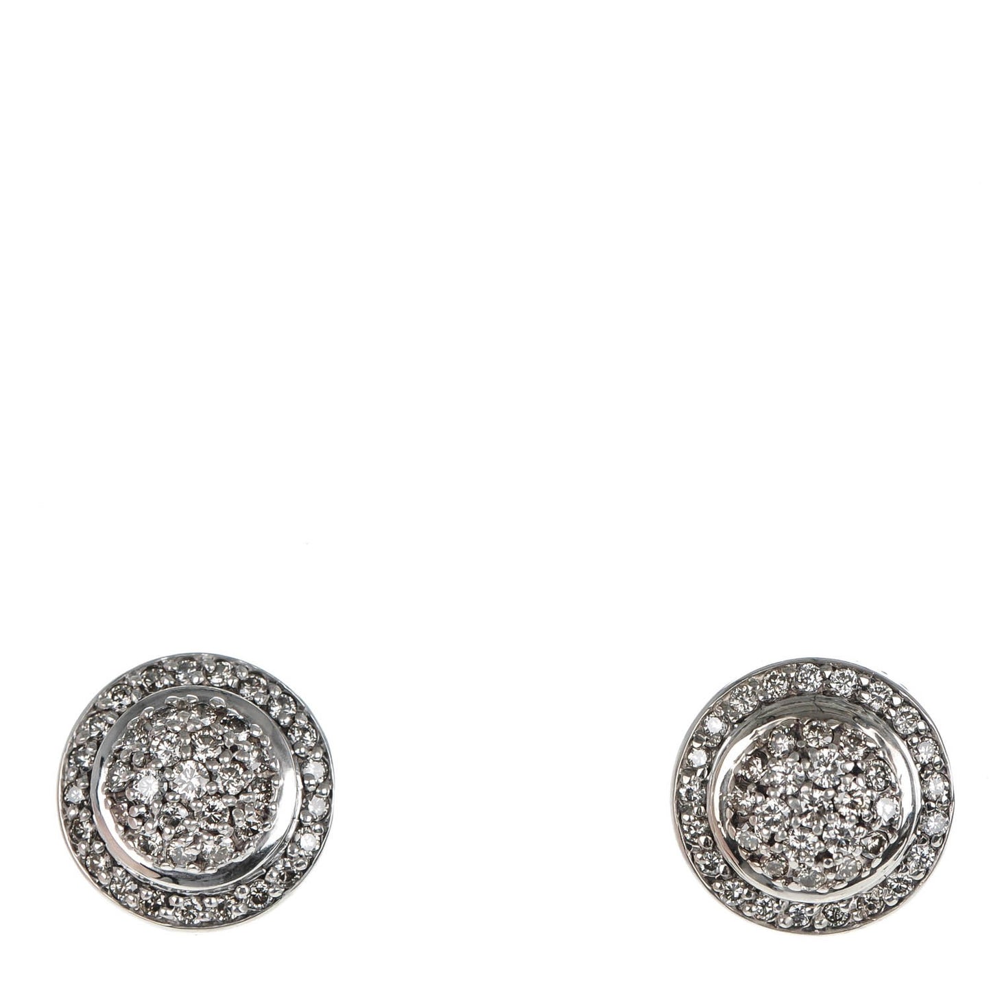 Sterling Silver Pave Diamond 8mm Cerise Earrings