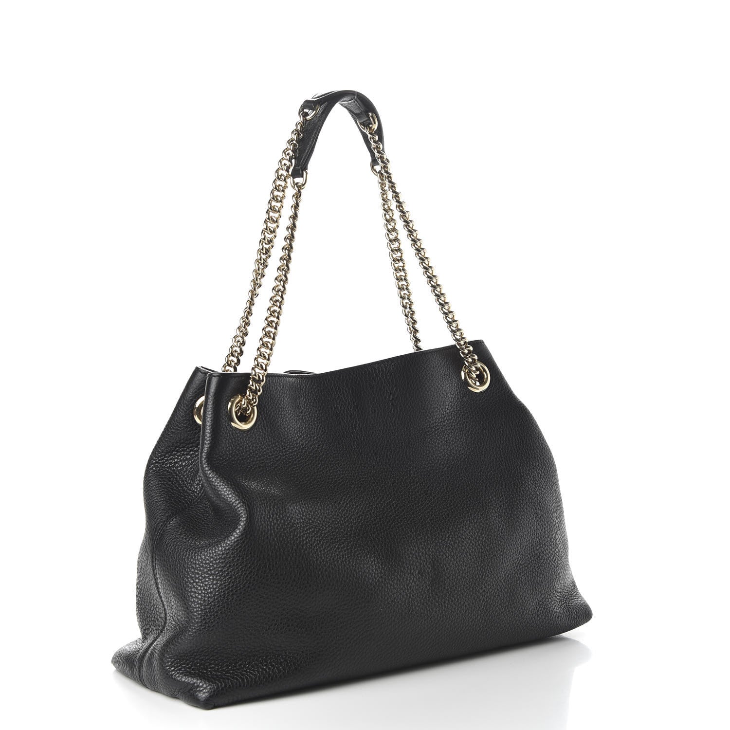 Gucci Pebbled Calfskin Medium Soho Chain Shoulder Bag Black 3 of 12
