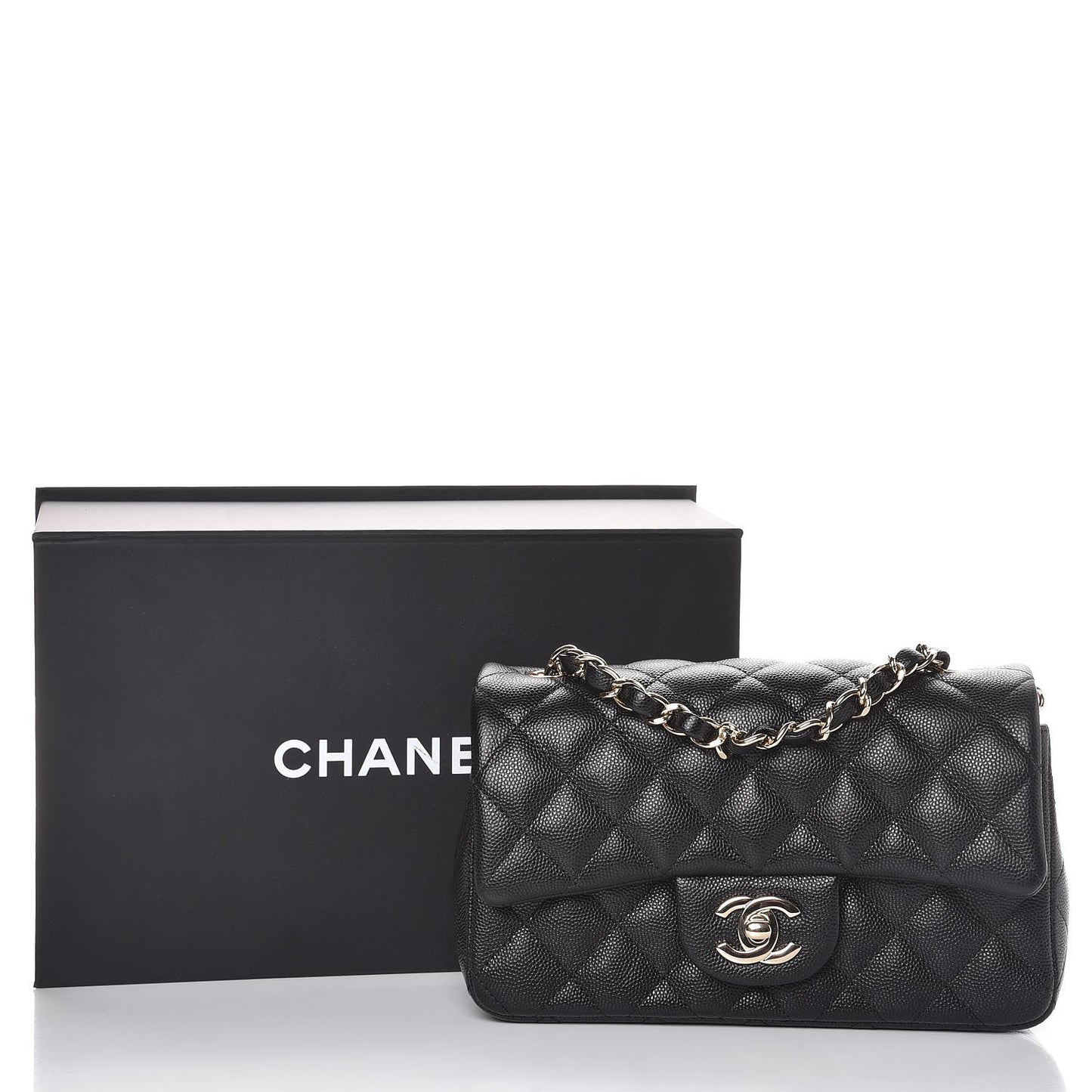 Caviar Quilted Mini Rectangular Flap Black