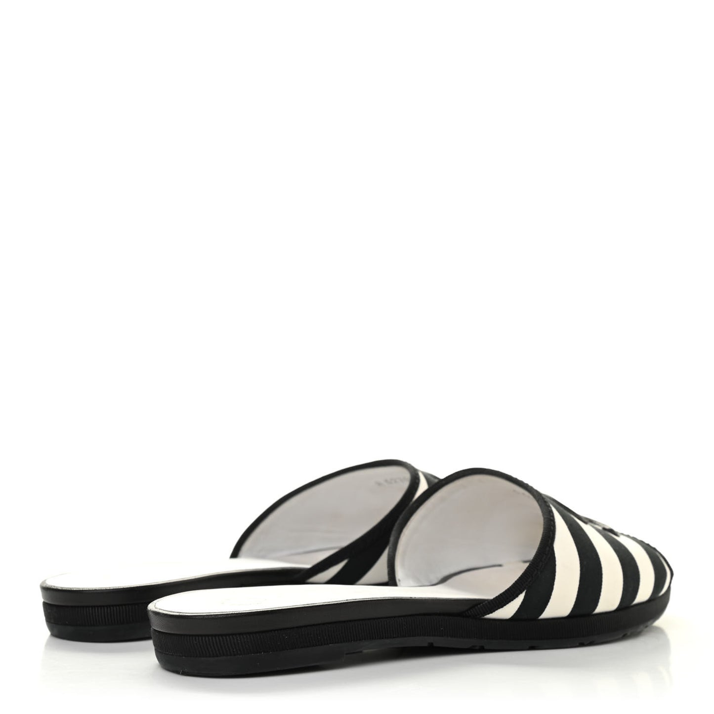 Striped CC Mules 38 Black White