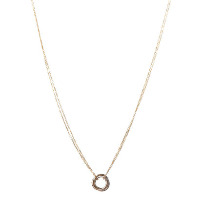 Cartier 18K Pink Yellow White Gold Trinity Double Chain Pendant Necklace 1 of 7