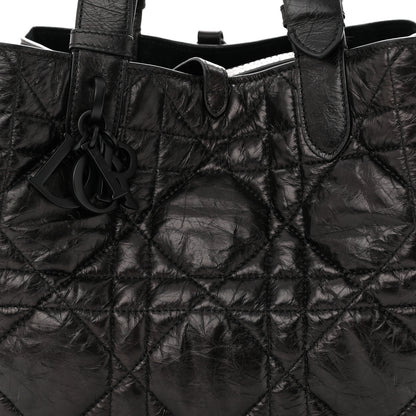 Christian Dior Crinkled Calfskin Cannage Medium Dior Tojours Bag Black 9 of 13