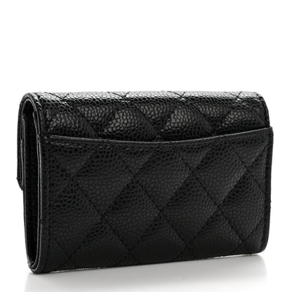 Chanel Caviar Quilted Flap Card Holder Wallet Black 3 of 9