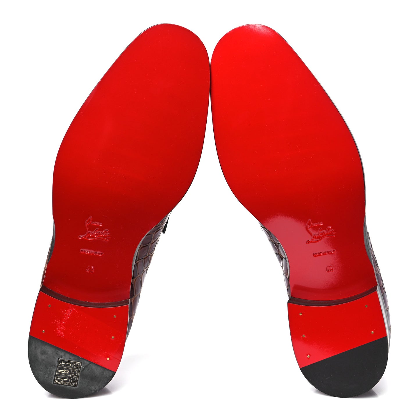 Croc Calfskin Embossed Chambelimoc Loafers 43 Acajou