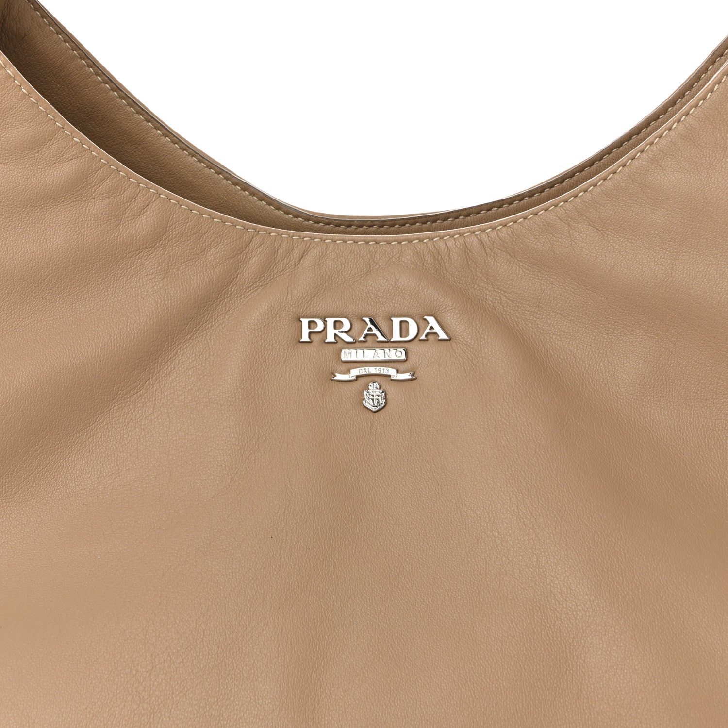 Prada Soft Calf Chain Tote Sughero 17 of 21