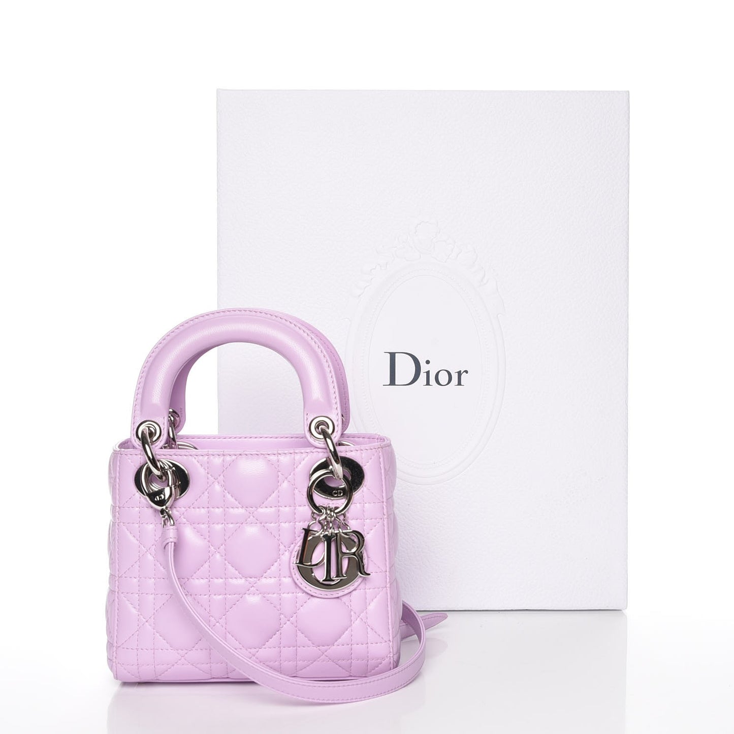 Lambskin Cannage Mini Lady Lilac