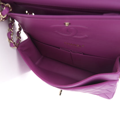 Chanel Lambskin Quilted Small Double Flap Purple 6 of 12