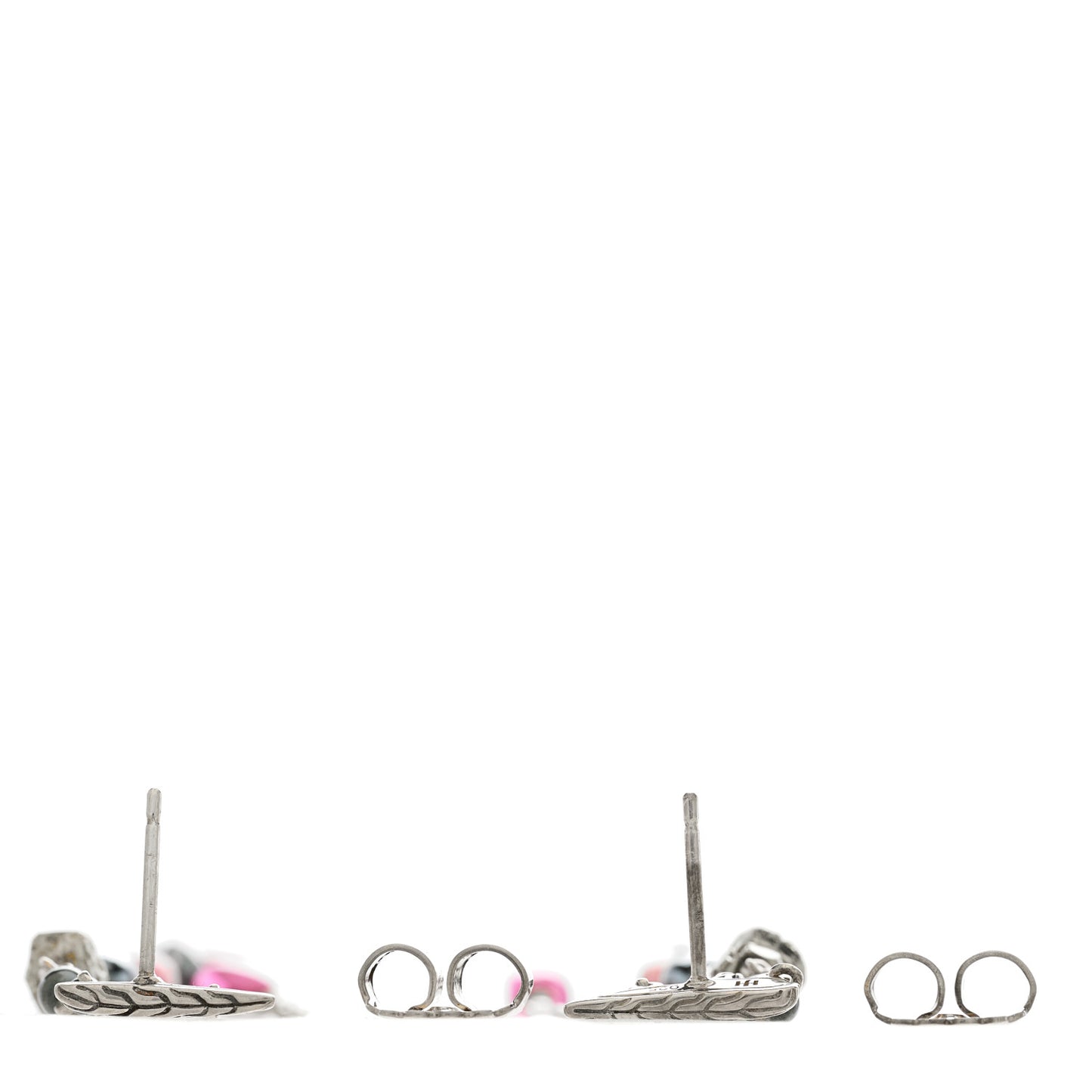 X Adwoa Aboah Sterling Silver Pink Tourmaline Pyrite Hematite Classic Chain Drop Earrings