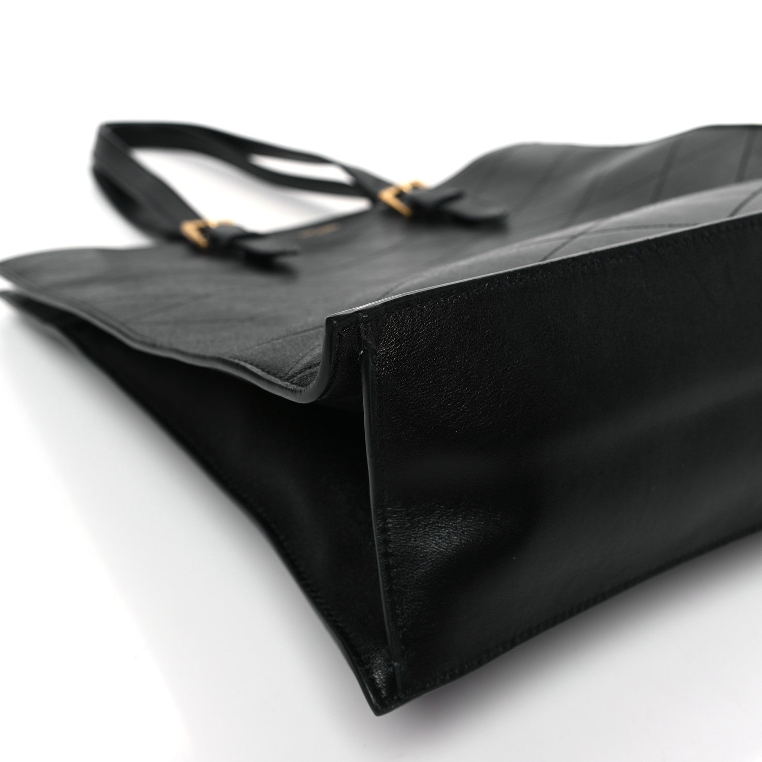 Saint Laurent Lambskin Quilted Sade Puffer Tote Black 8 of 9