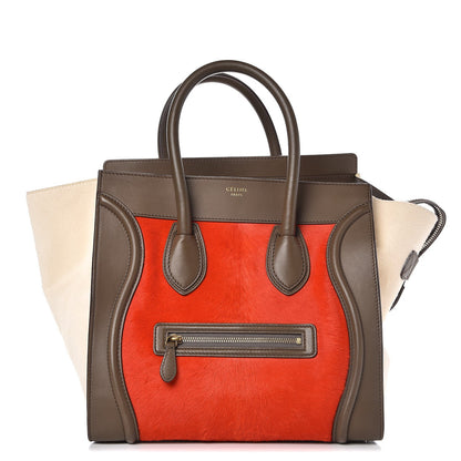 Celine Pony Hair Smooth Calfskin Mini Tri-Color Luggage 1 of 13