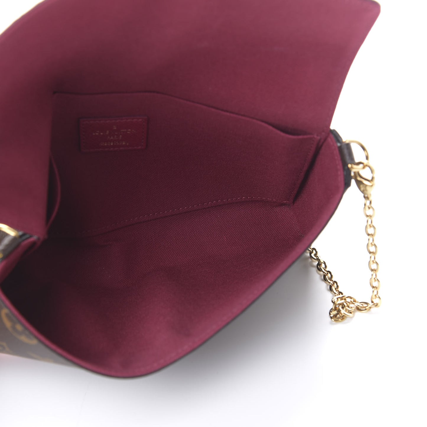 Monogram Pochette Felicie Chain Wallet Fuchsia