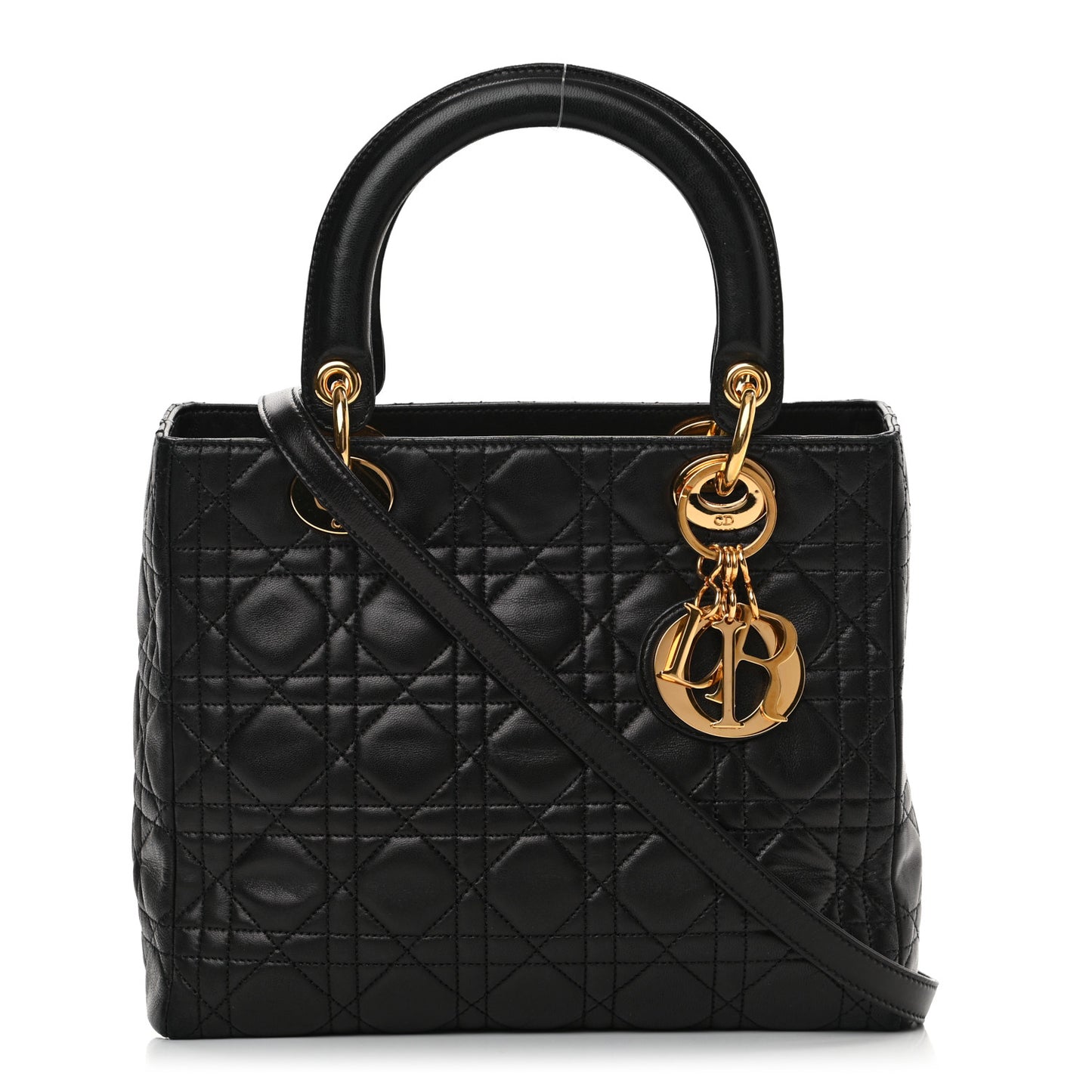 Lambskin Cannage Medium Lady Dior Black