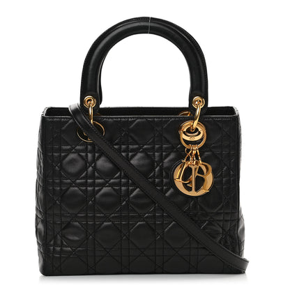 Christian Dior Lambskin Cannage Medium Lady Dior Black 1 of 13