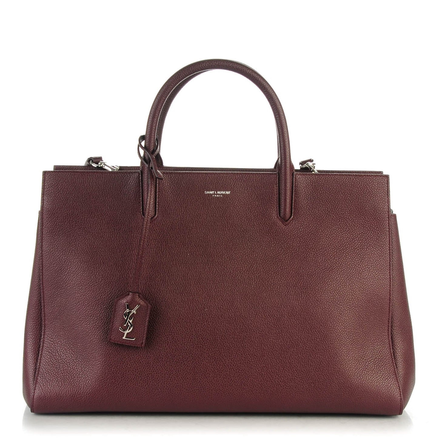 Grained Calfskin Medium Cabas Rive Gauche Bordeaux