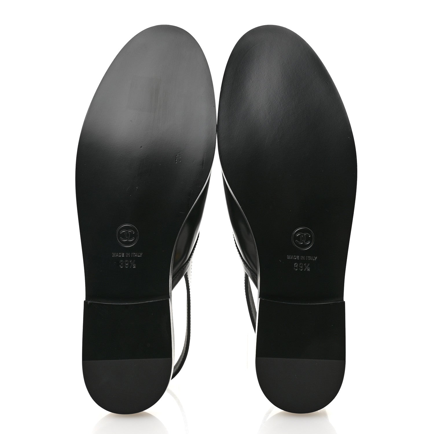 Chanel Shiny Calfskin Slingback Loafers 39.5  Black 6 of 10