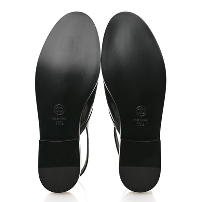 Chanel Shiny Calfskin Slingback Loafers 39.5  Black 6 of 10