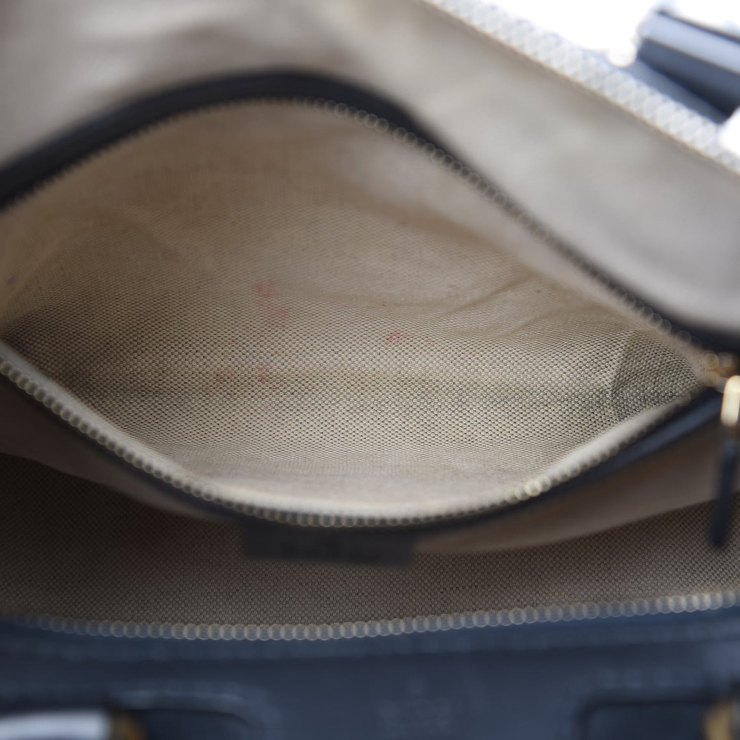Monogram Selleria Calfskin Vintage Web Medium Boston Beige Blue