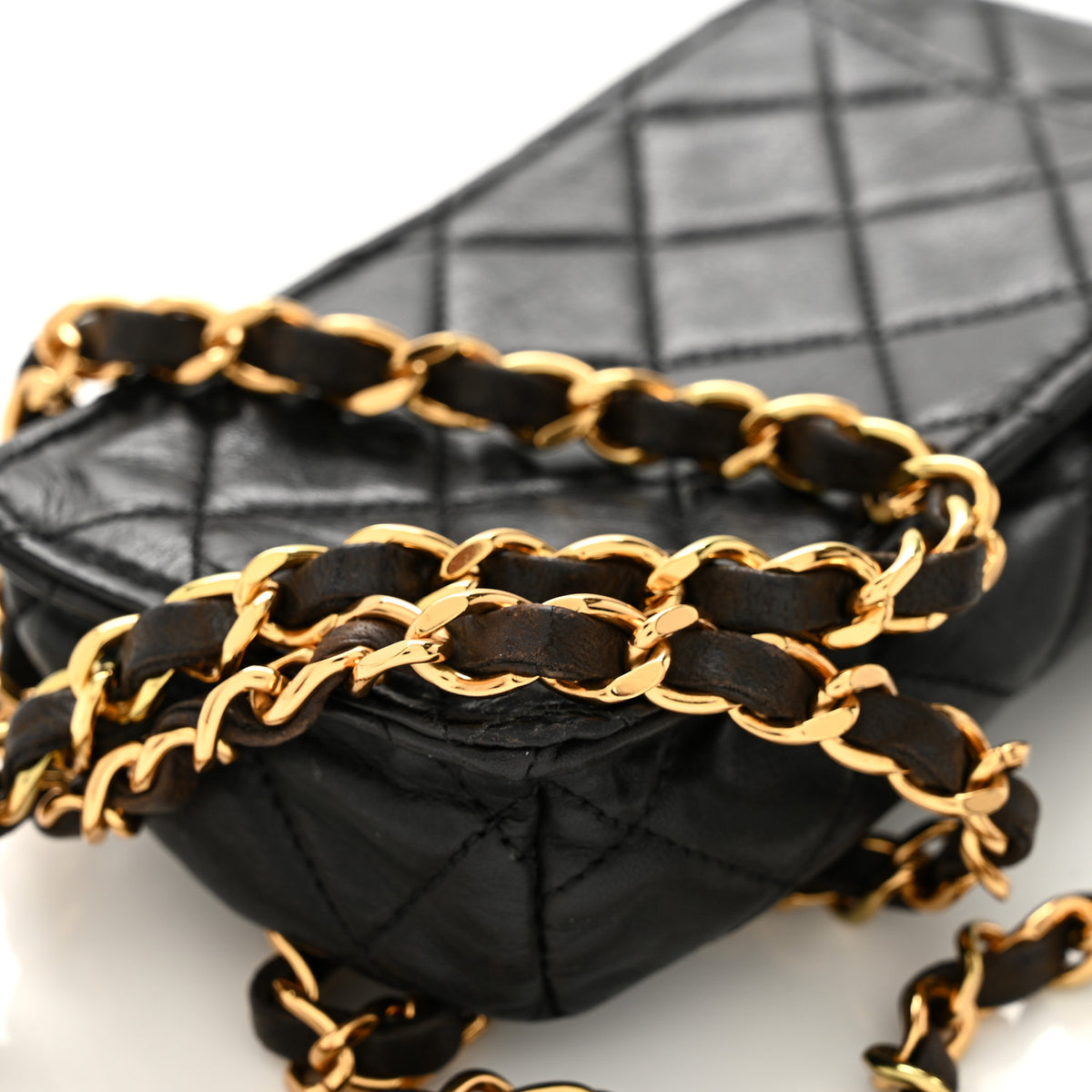 Chanel Lambskin Quilted Phone Holder Black 12 of 13