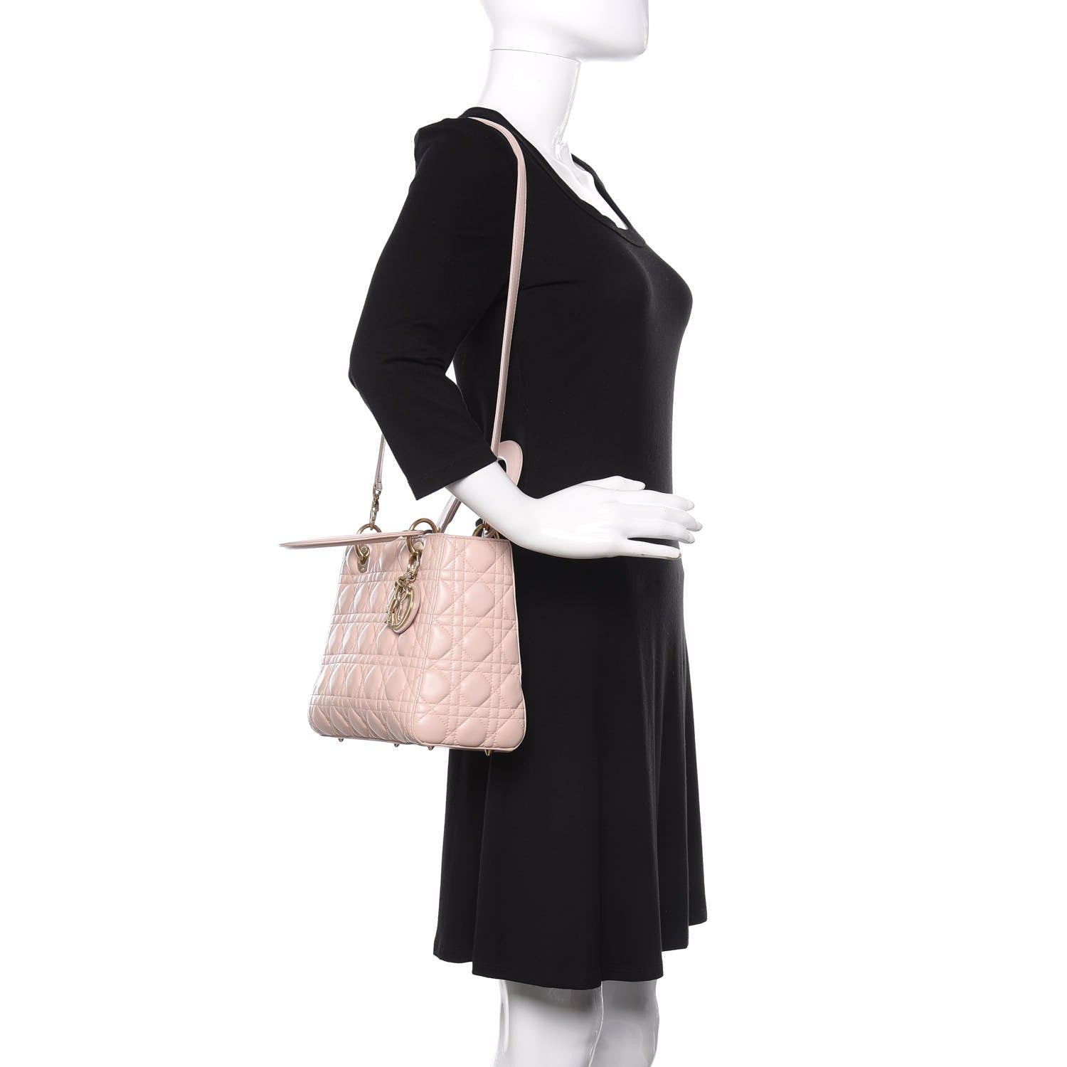 Christian Dior Lambskin Cannage Medium Lady Dior Light Pink 2 of 12