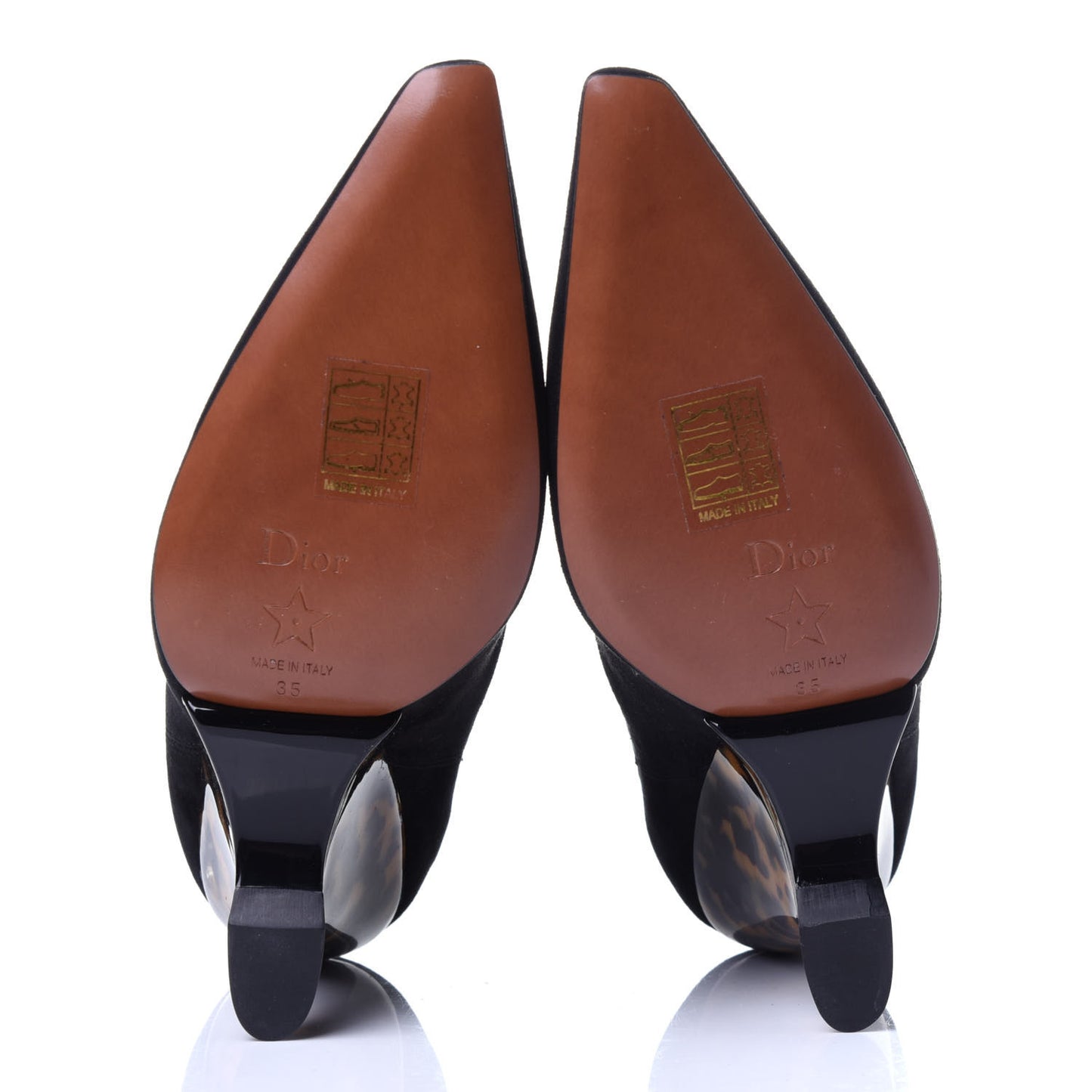 Suede Tortoise Wedge Ankle Boots 35 Black