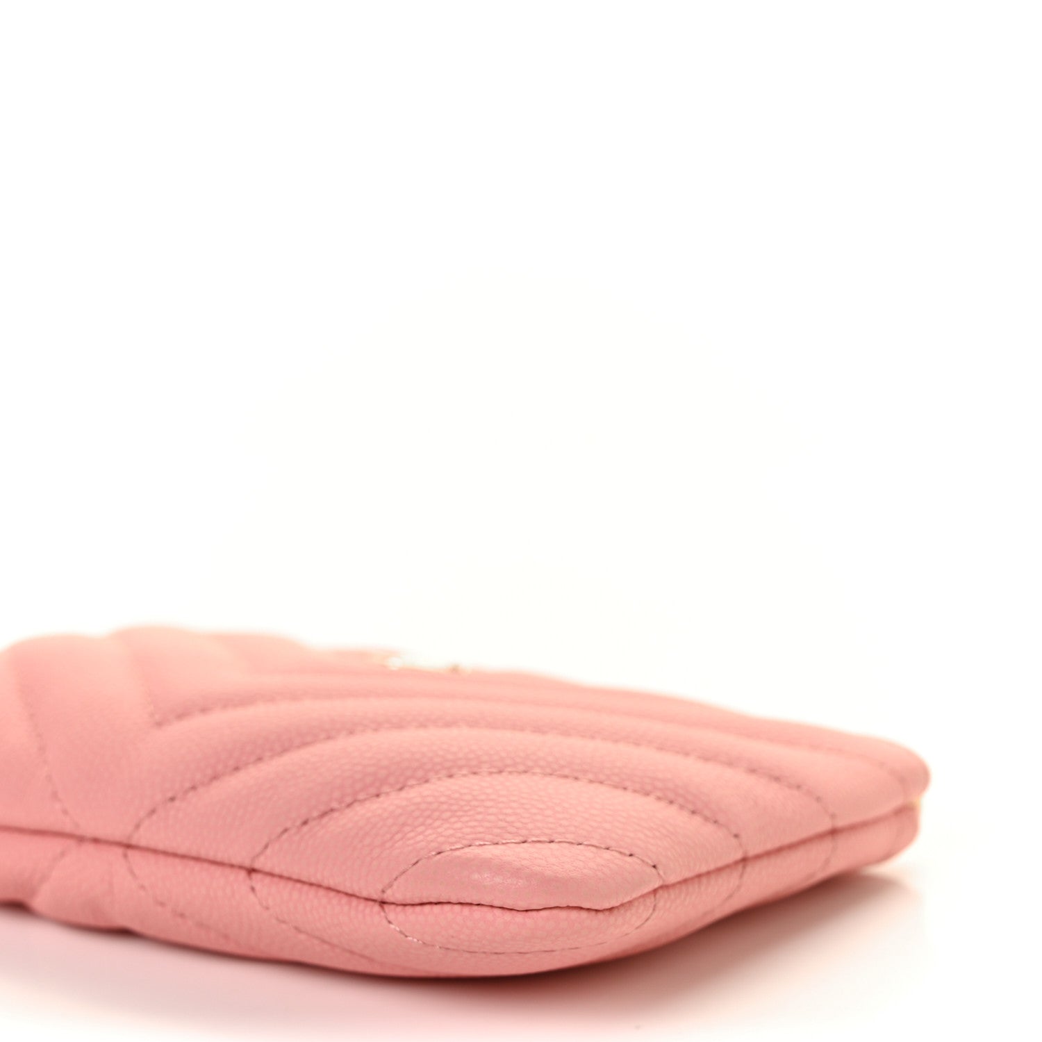 Chanel Flat Caviar Chevron Quilted Small Cosmetic Case Pink 9 of 10