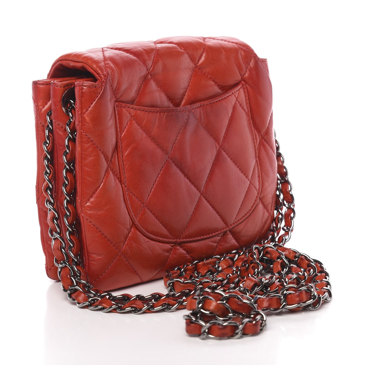 Lambskin Quilted Mini Chanel 3 Flap Red