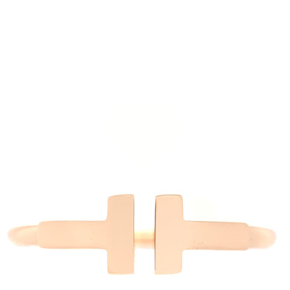 Tiffany 18K Rose Gold T Wire Ring 51 5.75 1 of 5