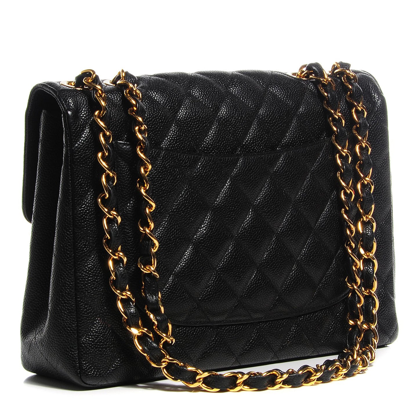 Caviar Quilted Jumbo Single Flap Black