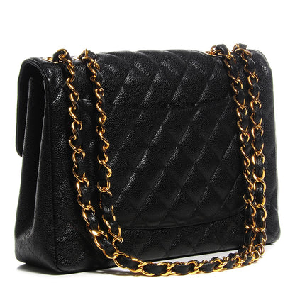 Chanel Caviar Quilted Jumbo Single Flap Black 3 of 9