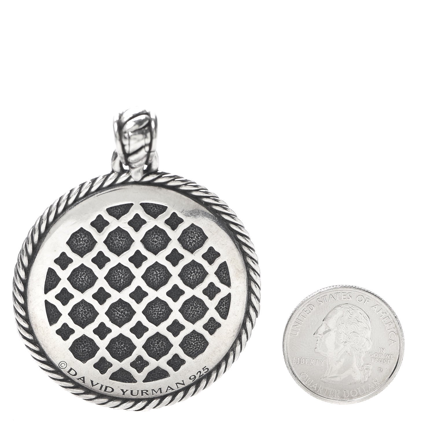David Yurman Sterling Silver Large Labyrinth Disc Pendant 2 of 3