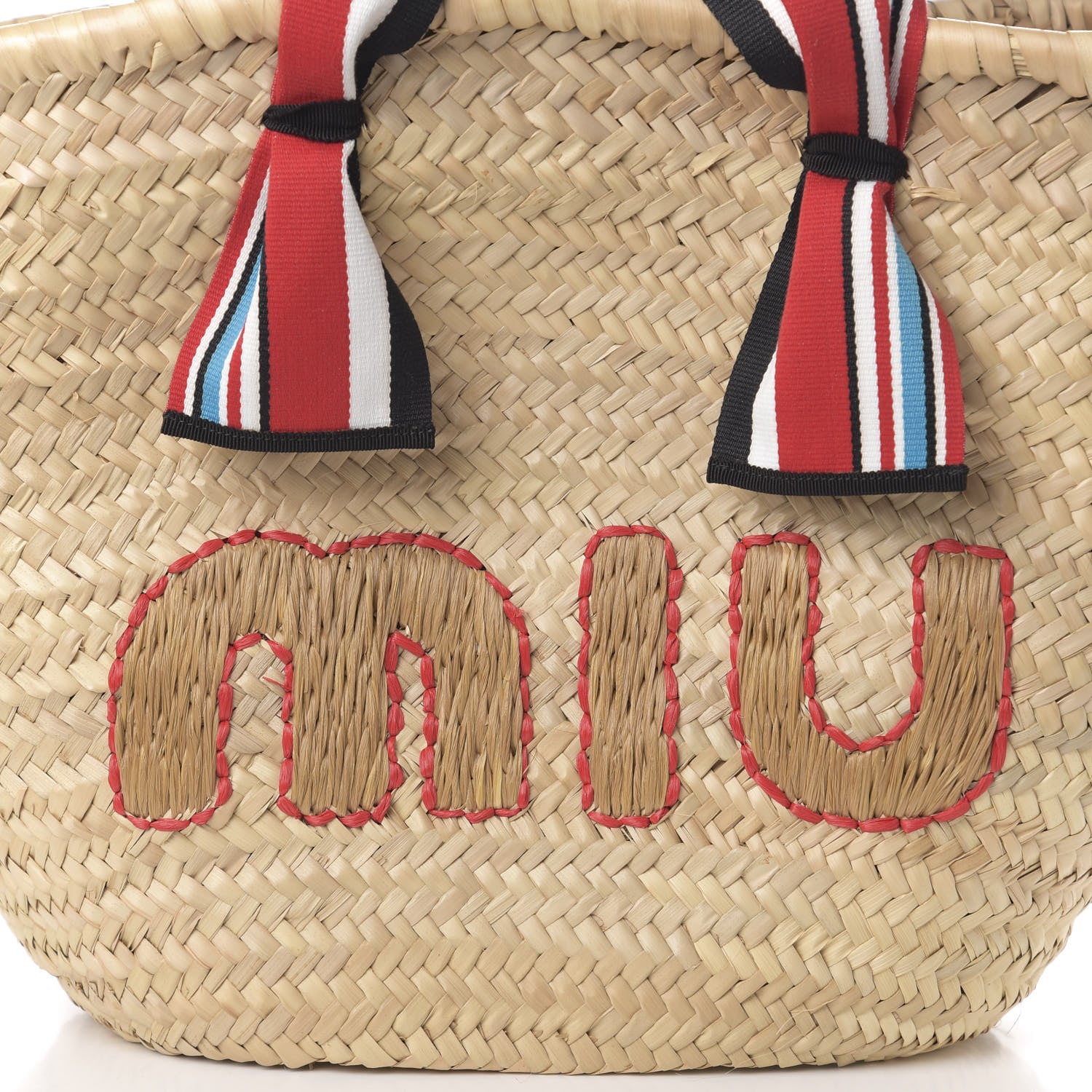 Miu Miu Straw Ribbon Shoper Tote 8 of 9
