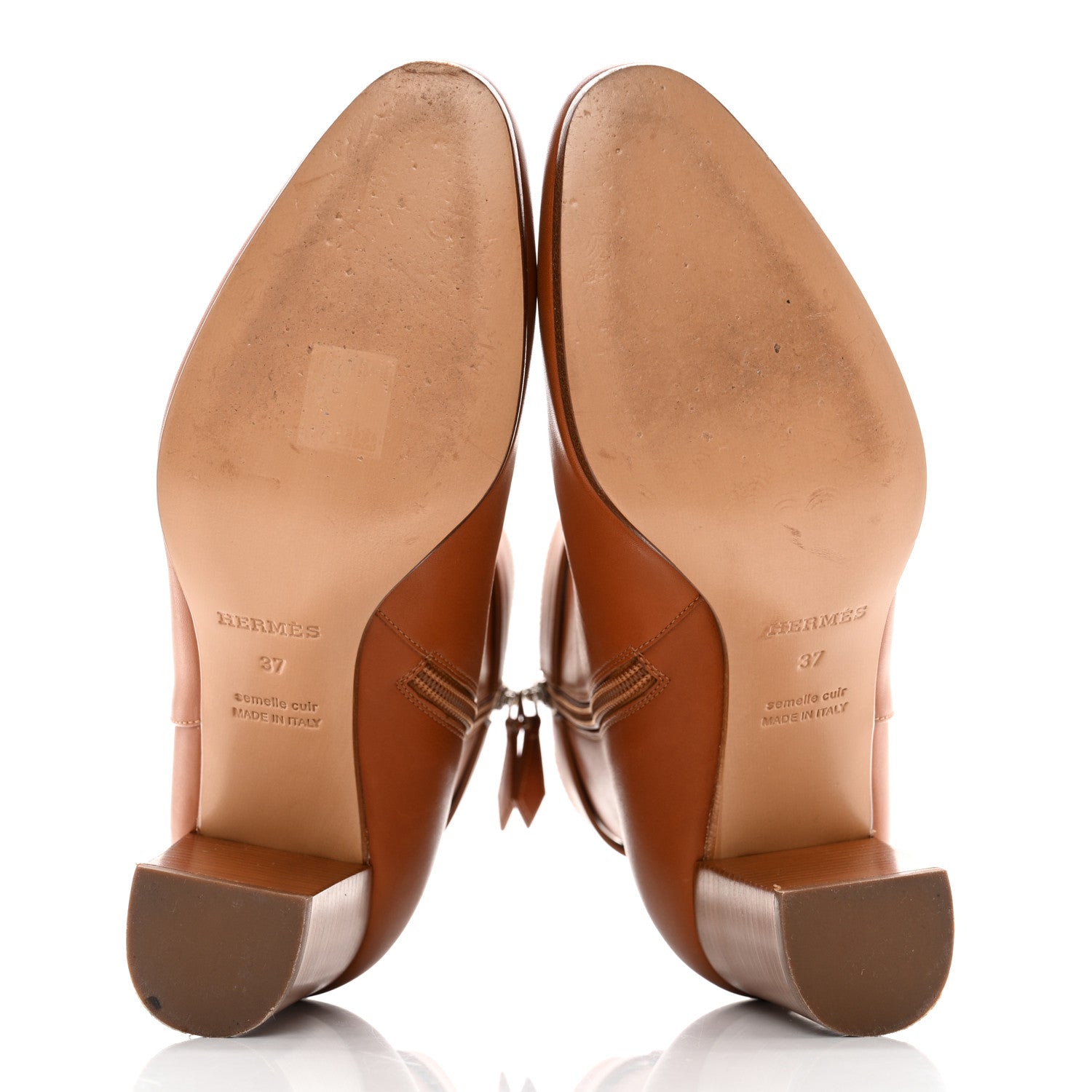 Hermes Calfskin Saint Germain Ankle Boots 37 Gold 5 of 10