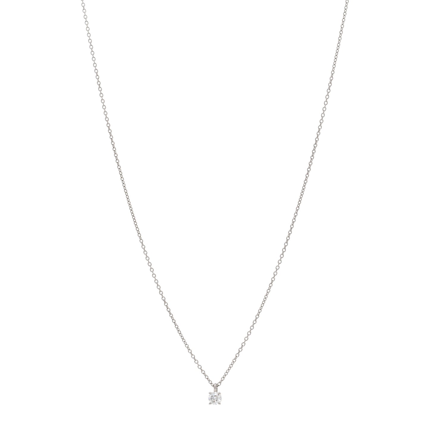 Platinum Diamond .17ct Solitaire Pendant Necklace