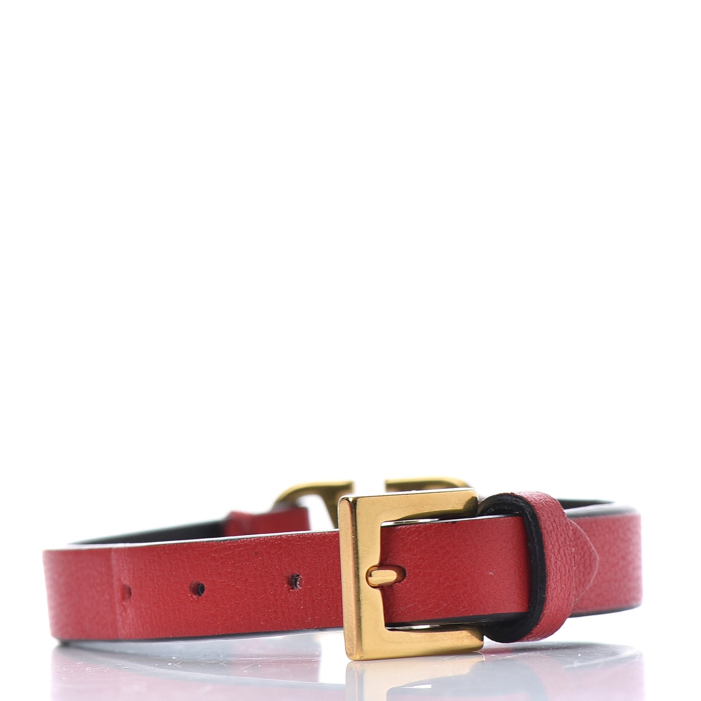 Calfskin VLogo Bracelet Red