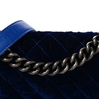 Chanel Velvet Quilted Small Boy Flap Blue 8 of 12